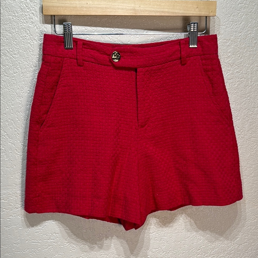 Draper James Red High Waist Tailored Shorts